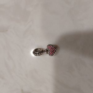 Pandora Pink Heart Dangle Charm